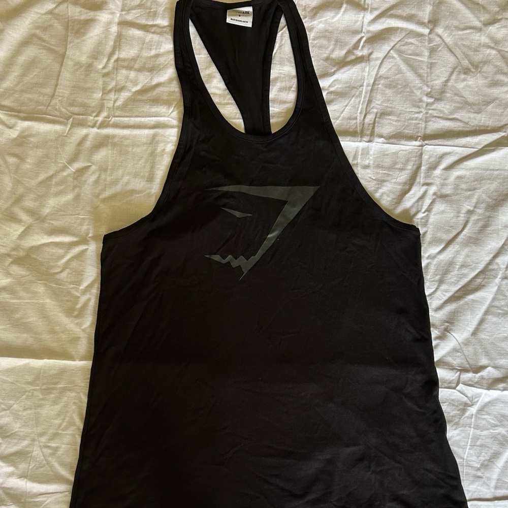 Black Gymshark Racerback Tank Top